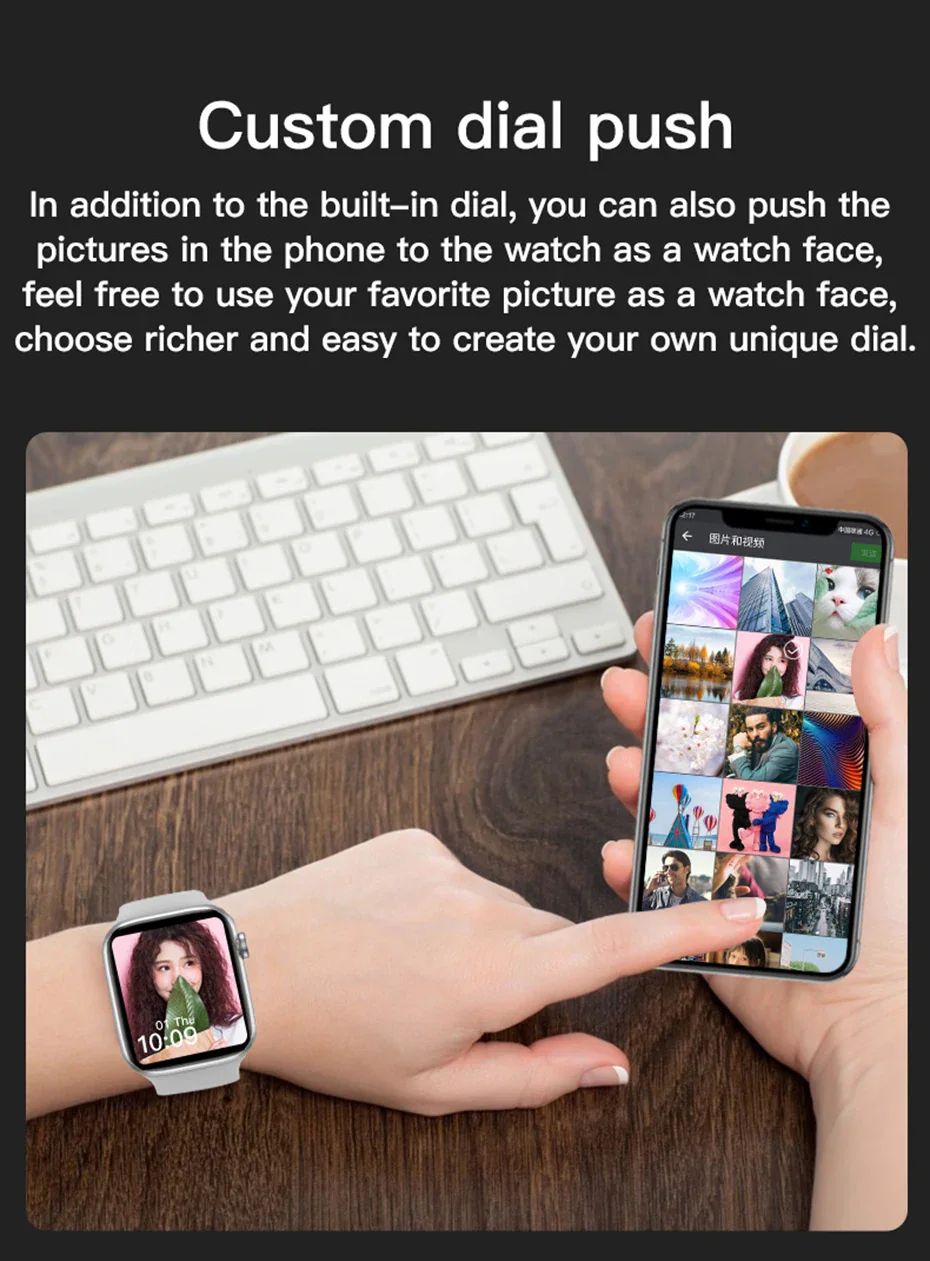Smart Watch i9 l Stainless Steel Body With Magnetic Chain (Black)