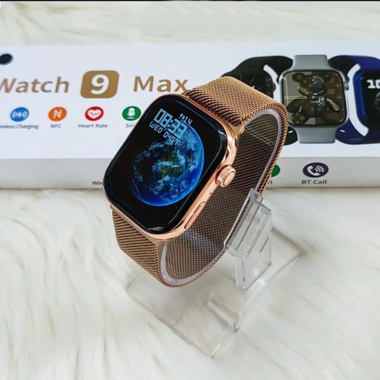 Smart Watch i9 l Stainless Steel Body With Magnetic Chain (Black)