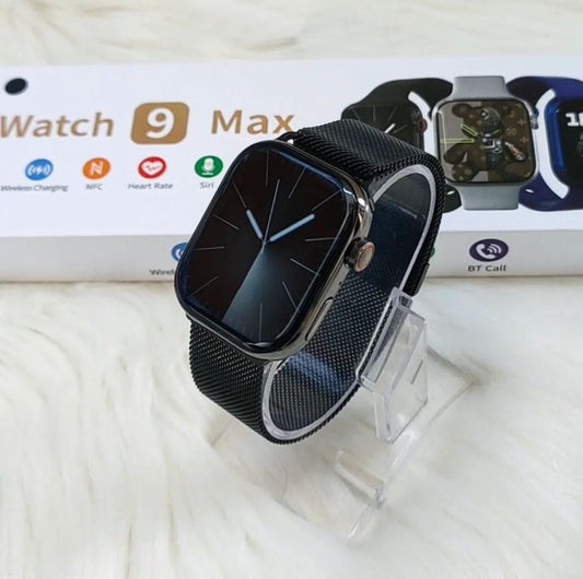 Smart Watch i9 l Stainless Steel Body With Magnetic Chain (Black)