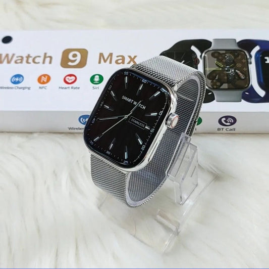 Smart Watch i9 l Stainless Steel Body With Magnetic Chain (Silver)